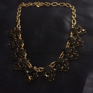 EUC J. Crew Factory Black Deco Statement Necklace